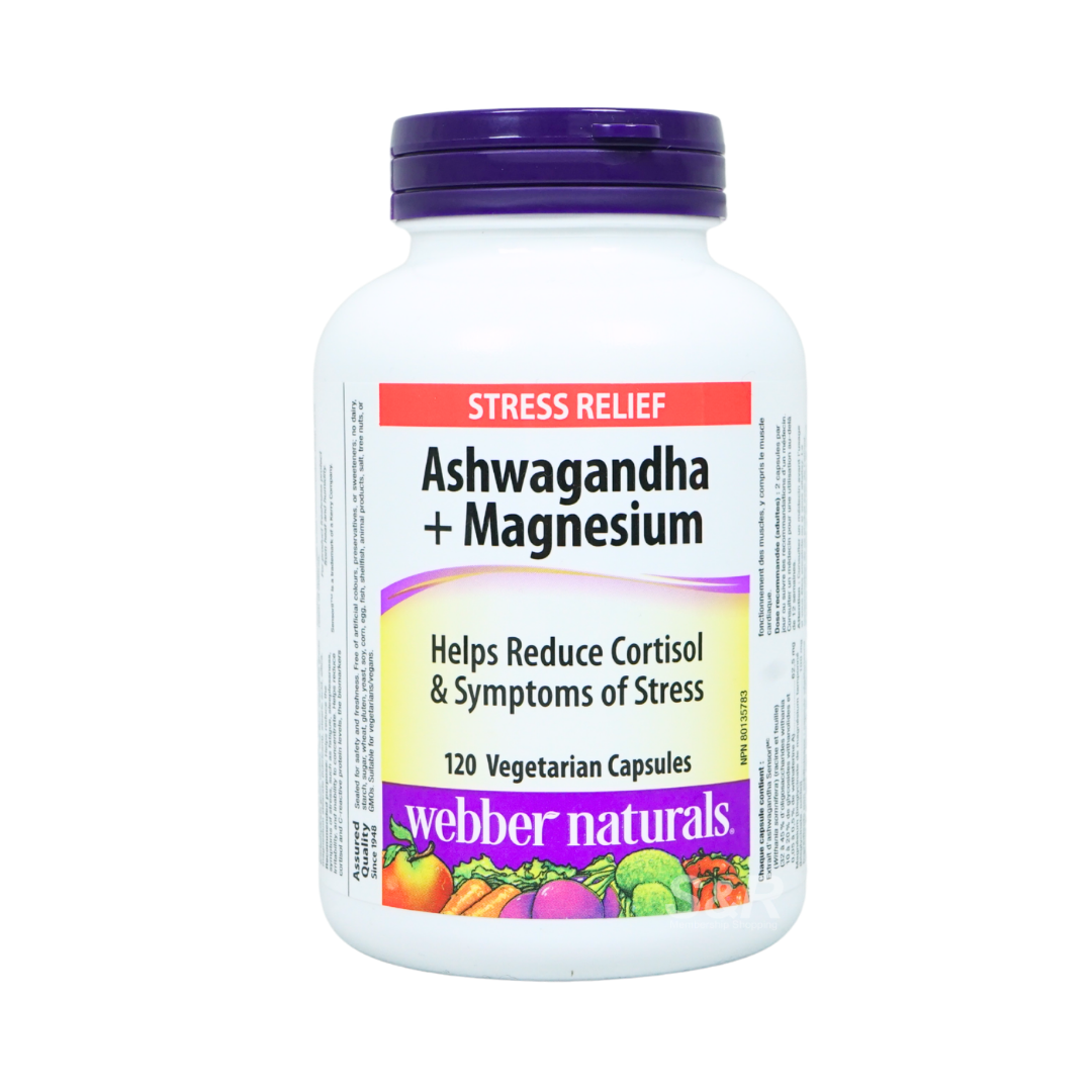 Webber Naturals Ashwagandha + Magnesium 120 Capsules
